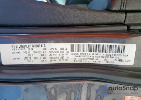 2014 Dodge Durango Sxt z USA, uszkodzony, nr VIN 1C4RDJAG7EC972701